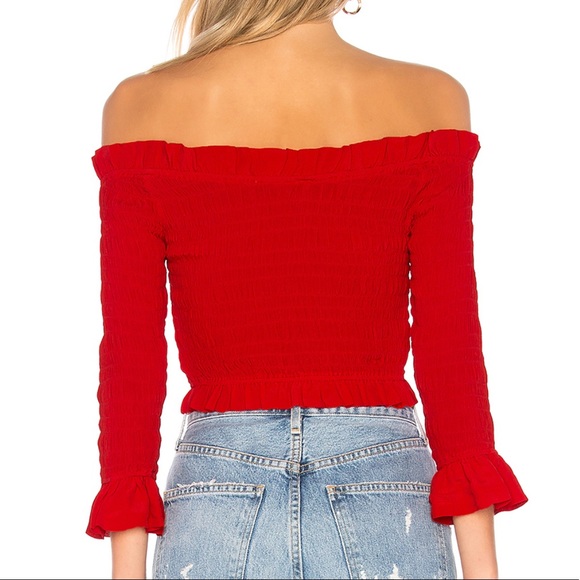 lovers + friends hampton top in crimson - Picture 3 of 8